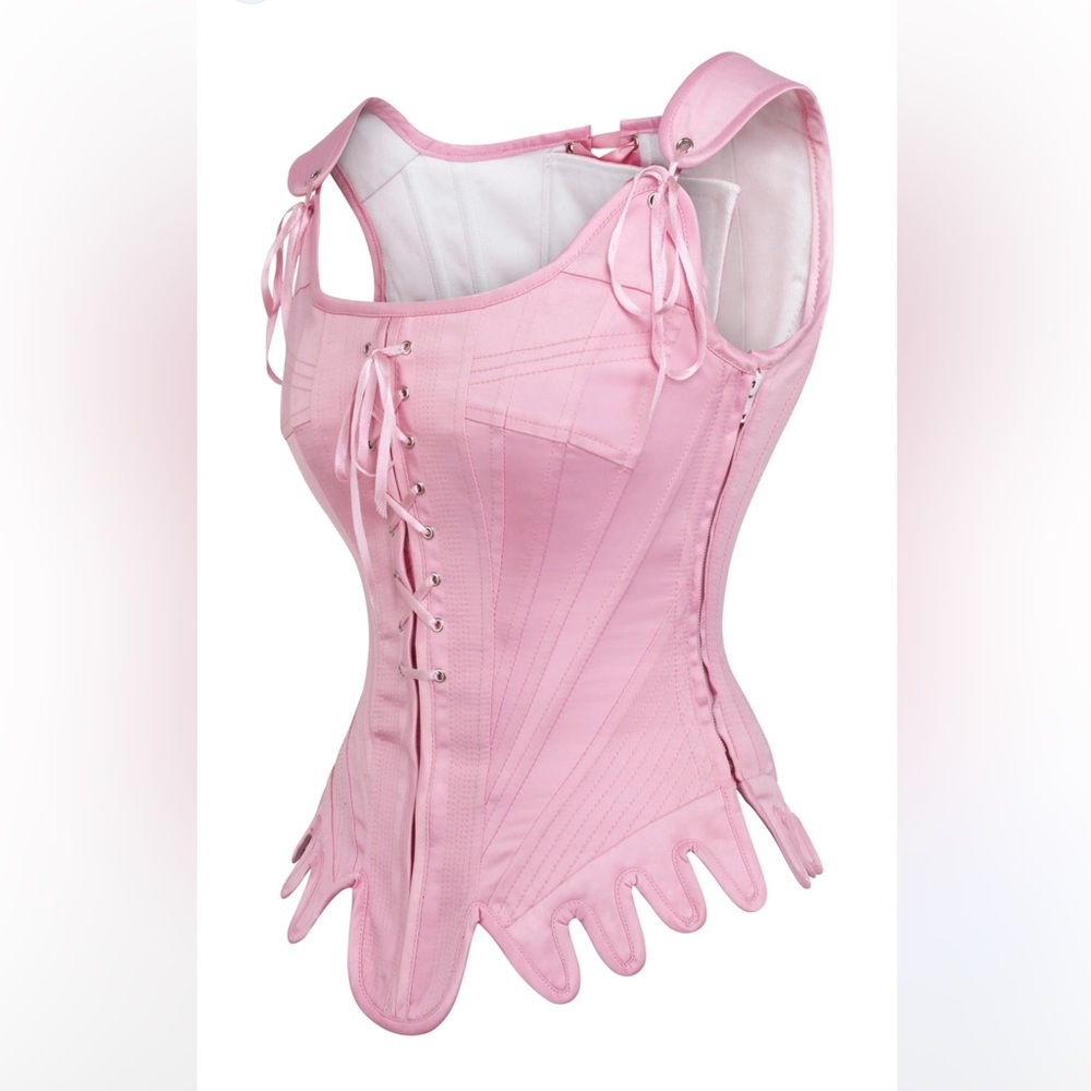 Pink Feminine Lace-Up Waist Cincher Corset